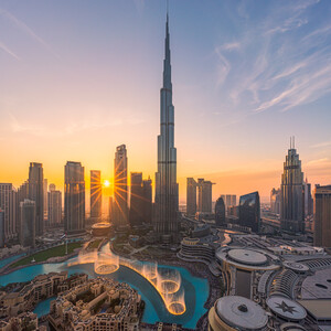 Dubai Fountain and Burj Khalifa