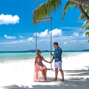 Couple on a Seychelles Beach