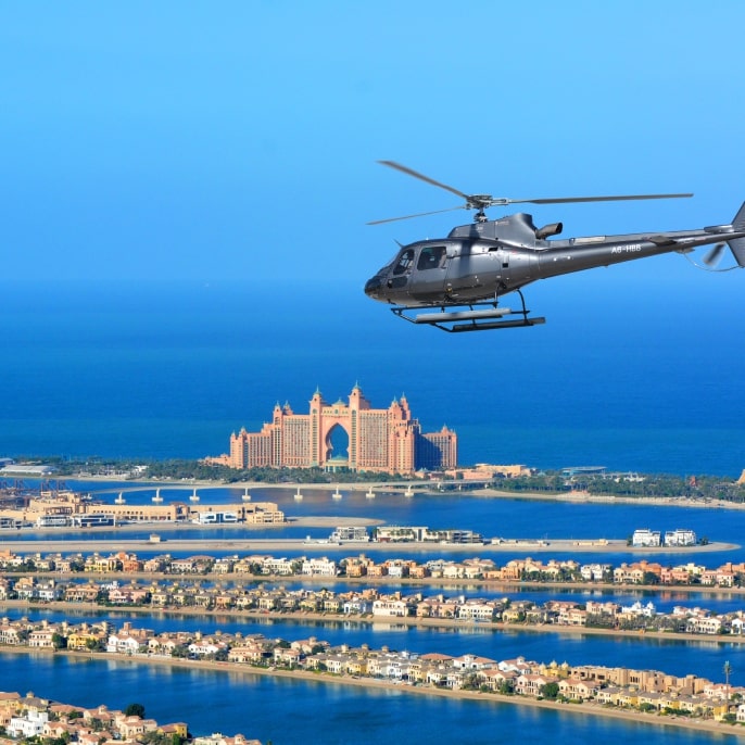Helicopter over The Palm Dubai