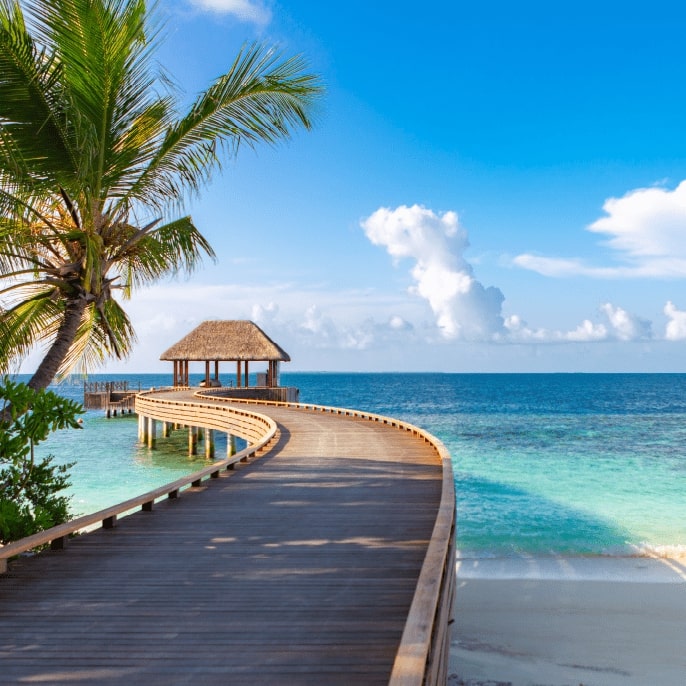 Ocean view in the Maldives, Indian Ocean 