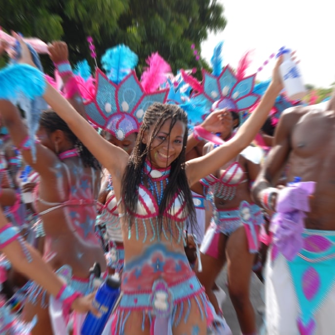 Woman at a carnival in Antigua